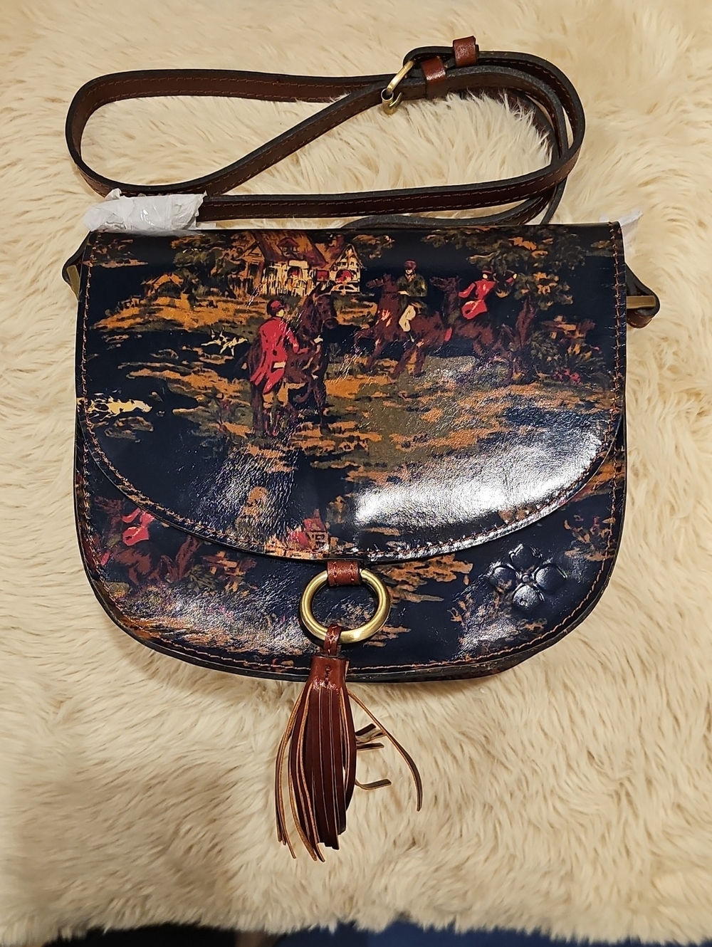 Patricia Nash Brinlee Crossbody Mini Saddle Bag with Tassel NWOT